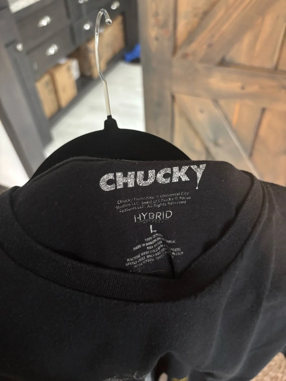 Hybrid & company Black “Chucky” Graphic Tee with Red Logo - Picture 3 of 3